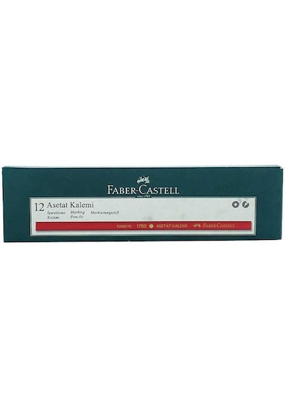 Faber Castell İşaretleme Asetat Kalemi 1700 Kırmızı 12'li Kutu Diğer