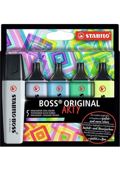 Stabilo Boss Original Arty Soğuk Renkler Işaretleme Kalem Seti 5'li Çok Renkli