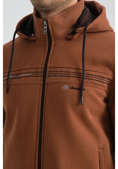 Shooter Sportswear Shooter Erkek Premium Kışlık Eşofman Takımı Regular Kapüşonlu Kahverengi