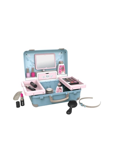 Smoby -smoby 7600320148 Taşınabilir Çocuklar Güzellik Vanity Rol Oyun Kılıfı Ile 13 Aksesuarları, Mavi