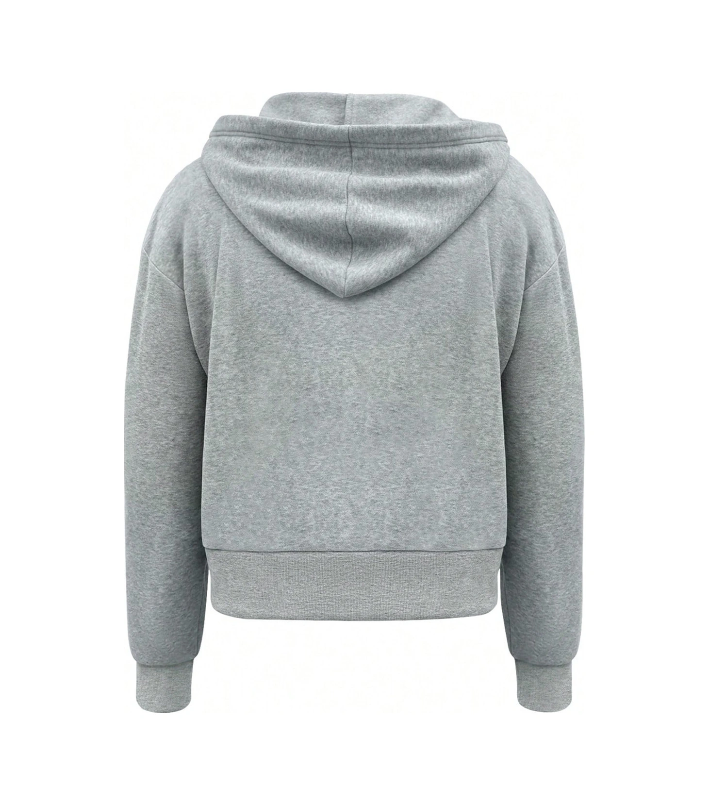 Ghassy Co. Erkek Pamuklu Günlük Rahat İlkbahar Ve Sonbahar Çok Yönlü Kemer Boy Kapüşonlu Sweatshirt Gri
