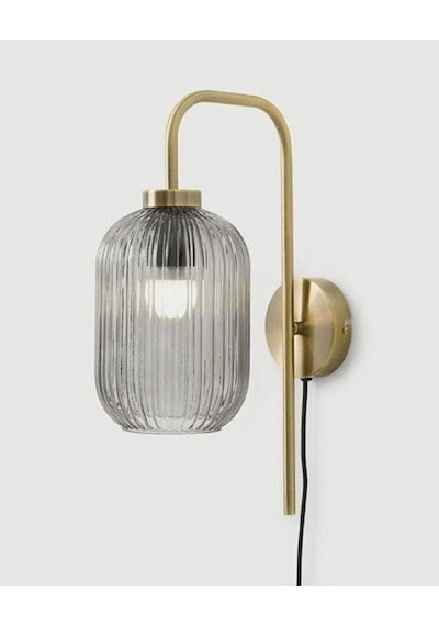 Mylights Retro Bal Camlı Rustik Vintage Aplik Kablolu Anahtarlı A Siyah