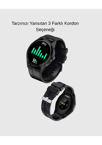 Amoled Ekranlı Smartwatch 3 Kordonlu, Atış & Uyku Takipli Akıllı Saat