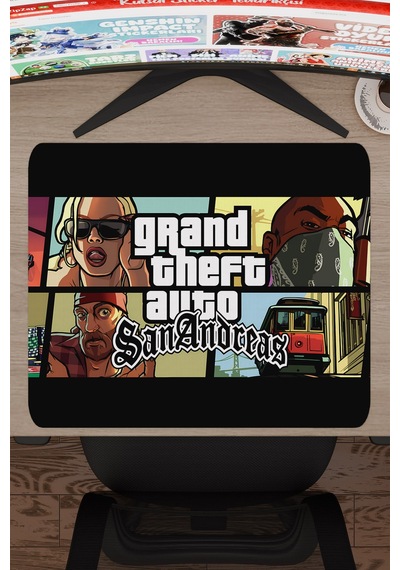 Gta San Andreas Kaymaz Dikişli Kauçuk Oyuncu Mousepad V4 - 48x40 Xl Gaming Mouse Pad Fare Altlığı