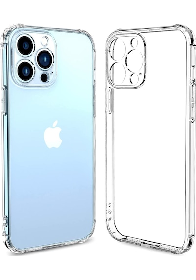 Apple Uyumlu iPhone 13 Promax Kamera Korumalı Antişok Airbag Köşe Korumalı Silikon Şeffaf Kapak