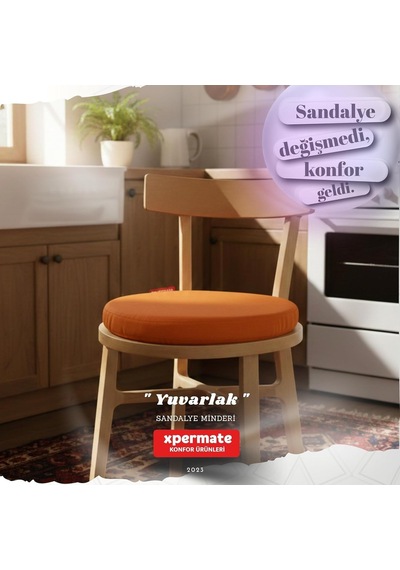 Xpermate Yuvarlak Sandalye Minderi Bağcıklı Yıkanabilir Sünger Minder Su Yağ İtici Mutfak Balkon Bahçe Tabure Mi Diğer