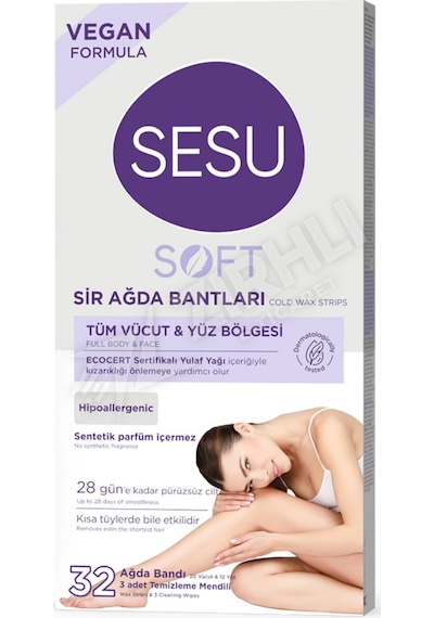3 Adet Sesu Ağda Bandı Soft Yulaf 32'li