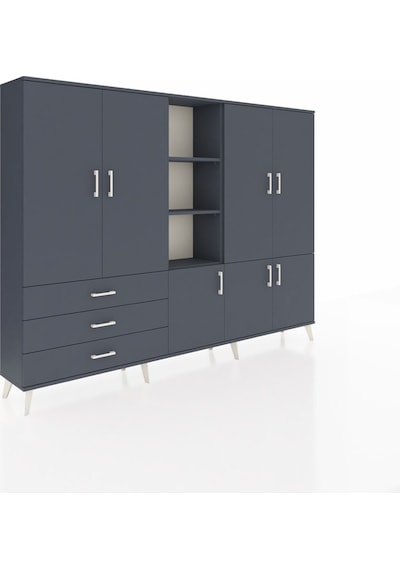 Arges Dolap 11 Raflı 3 Çekmeceli 7 Kapaklı 220x30x163 Antrasit-an Antrasit-antrasit Arges Dolap 11 Raflı 3 Çekmeceli 7 Kapaklı 220x30x163 Antrasit-an Antrasit-antrasit