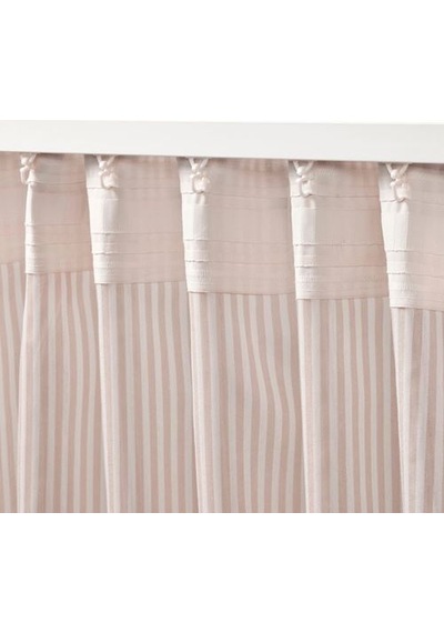 Ikea Bymott Tül Perde 120x300 Cm Beyaz-pembe Pembe-beyaz