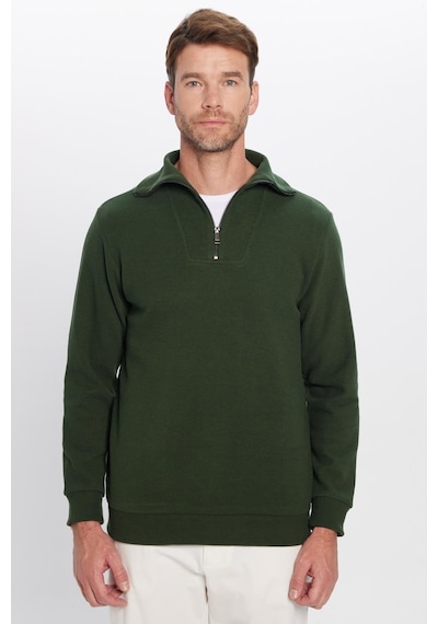 Tudors Unisex Relax Fit Rahat Kesim Fitilli Desenli Pamuklu Yarım Fermuarlı Yeşil Dik Yaka Sweatshirt-31990 Yeşil Tudors Unisex Relax Fit Rahat Kesim Fitilli Desenli Pamuklu Yarım Fermuarlı Yeşil Dik Yaka Sweatshirt-31990 Yeşil