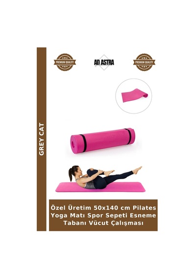 Özel Üretim 50x140 Cm Pilates Yoga Matı Spor Sepeti Esneme Tabanı Vücut Çalışması Çok Renkli