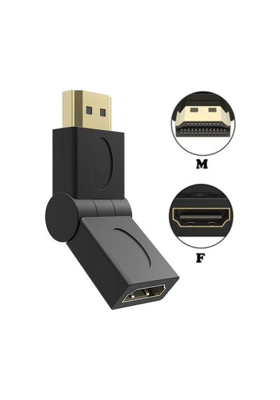 Hdmi Uzatma - Hdmi 90 180 270 Derece Dirsek Oynar Başlıklı Dişi Erkek 4k 3d