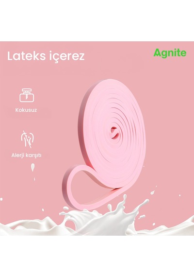 Agnıte Silikon Direnç Bandı 2080x4.5x6.4mm Pilates Fitness Pembe