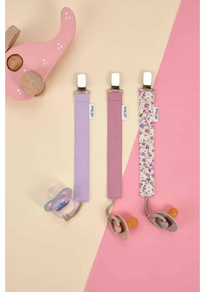 E&f Store 3'lü Emzik Askısı Seti - Lila - Gül Kurusu - Çiçekli Çok Renkli