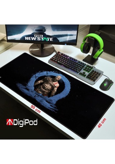 Digipod Gaming Mousepad Oyuncu Mouse Pad 90x40 Xxl Büyük Oyuncu Mousepad Kaymaz Taban Speed 4mm Dikişli