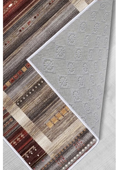 Rovigo Home Dijital Baskı Yıkanabilir Kaymaz Taban Salon Halısı Rvg0457 Kırmızı
