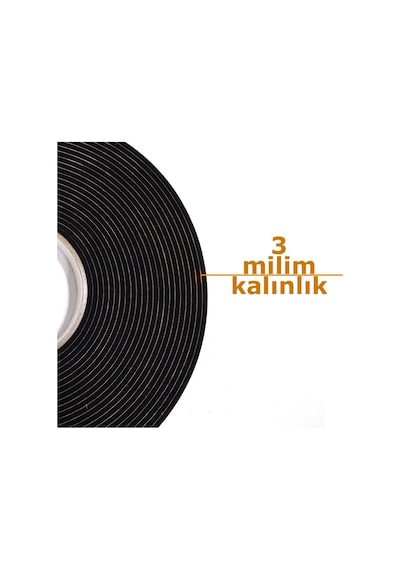 Kapı Pencere Bandı Yapışkan Kapı Pencere Süngeri Eva-3mmx15mm-siyah-10 Mt Siyah Diğer