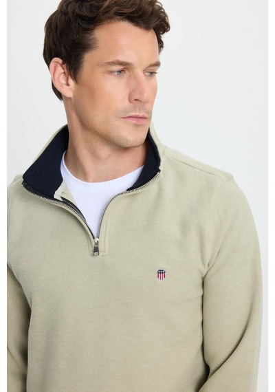 Tudors Erkek Slim Fit Dar Kesim Pamuklu Selanik Kumaş Dik Yaka Mint Sweatshirt-41888 Mint