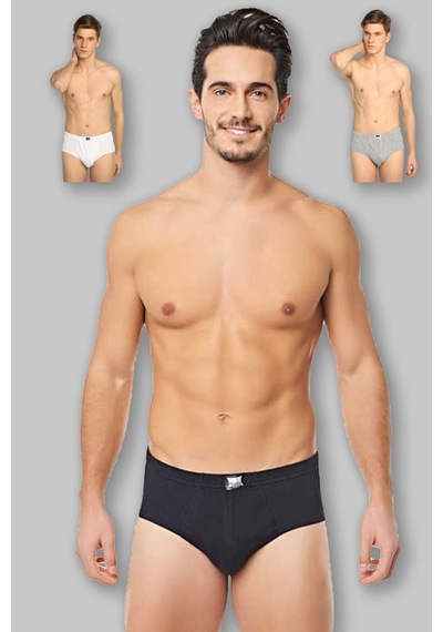 Tutku 3'lü Paket Erkek Penye Slip Külot Çok Renkli