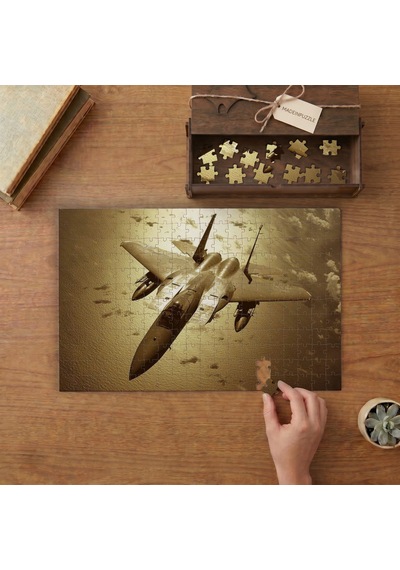 Avcı Uçağı - Mcdonnell Douglas F-15 Eagle Tasarımı 240 Parça Ahşap Puzzle Ahşap Kutuda Mpy10084