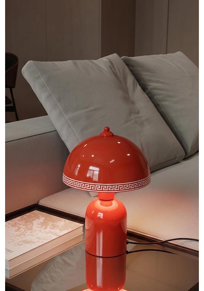 Luna Luxury Abajur, Bohem Masa Lambası Ve Salon Oturma Odası Aydınlatması - Turuncu - 25 Cm Modern Dekoratif Mas Diğer