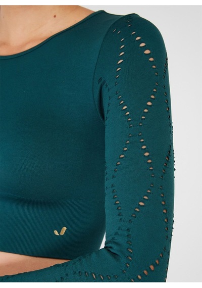 Jerf Naples Uzun Kol Crop Top Econyl Yeşil