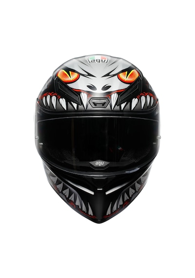 Agv K1 S E2206 Lyzard Matt Black Grey Red Configuration-Gold Vizör Kask Çok Renkli