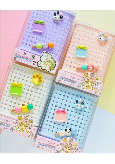 Fileli Masaüstü Kalemlik Plastik Kawaii Sevimli Kalemlik - Mor Mor