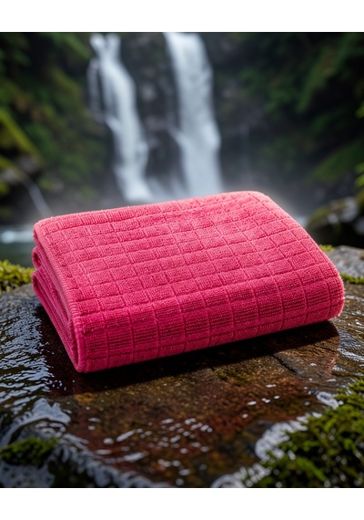Pembe Kareli Mikrofiber Temizlik Bezi 40x40 Cm Uczzkarelibezpembe