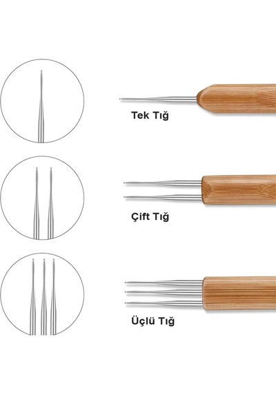 Rasta Tığı Çift Taraflı / 0.75mm - Uxfo-463359 Çok Renkli