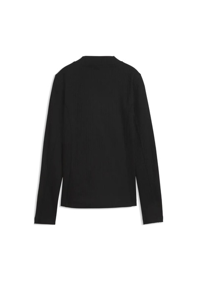 Puma Her Slim Rib Longsleeve Siyah Kadın T-shirt