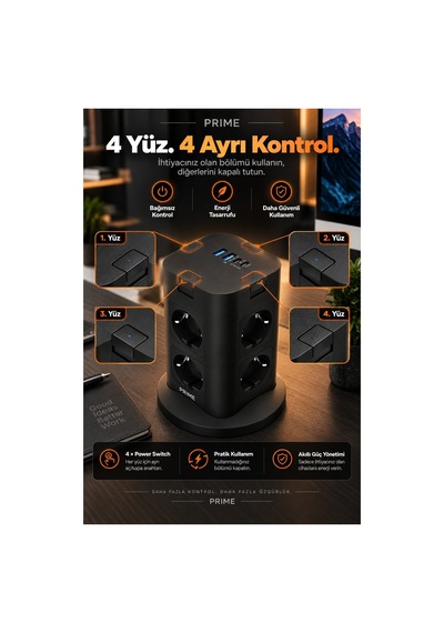 Robeve Fulltech Prıme 8 Li Akım Korumalı Kule Priz 3680w - Pd 20w, 1050j Koruma, 2 Usb-c + 2 Usb-a, 4 Bağımsız Güç Anahtarı, 2 Metre Kablolu Dikey Çoklu Priz Grup Priz Kule Tipi Grup Priz 2 M Robeve Fulltech Prıme 8 Li Akım Korumalı Kule Priz 3680w - Pd 20w, 1050j Koruma, 2 Usb-c + 2 Usb-a, 4 Bağımsız Güç Anahtarı, 2 Metre Kablolu Dikey Çoklu Priz Grup Priz Kule Tipi Grup Priz 2 M