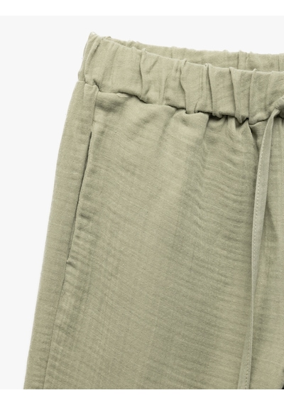 Koton Beli Bağcıklı Cepli Rahat Kesim Pantolon Yeşil 5sal40055ıw Yeşil