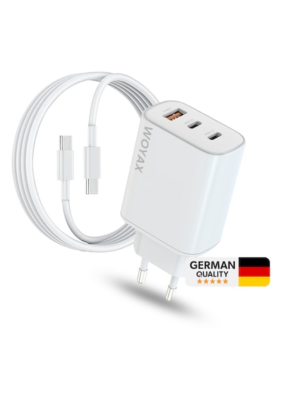 Woyax Hızlı Şarj Aleti 65w Type-c Kablo Beyaz Android / Tablet / Apple Uyumlu iPhone / Macbook/ Laptop