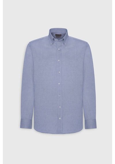 AC&Co / Altınyıldız Classics Erkek Mavi Slim Fit Dar Kesim Düğmeli Yaka %100 Pamuk Oxford Gömlek 4A2000000051MAVXXL Mavi