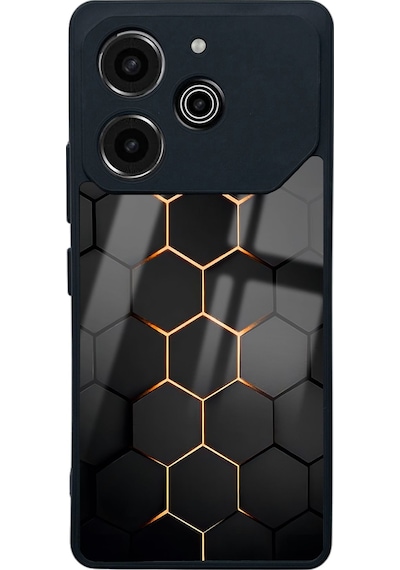 Tecno Pova 6 Pro Yellow Carbon Tasarımlı Glossy Telefon Kılıfı Çok Renkli