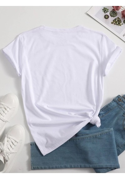 Uyguntarz Unisex Love Baskılı Tasarım Tshirt Beyaz