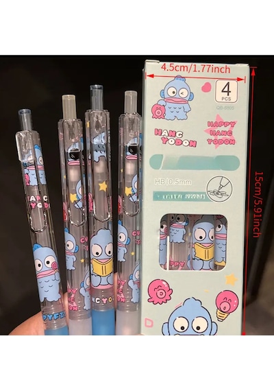 Sanrio 4 Adet Mekanik 0.5 Kalem Balık Hang Yodon Beyaz - Mavi