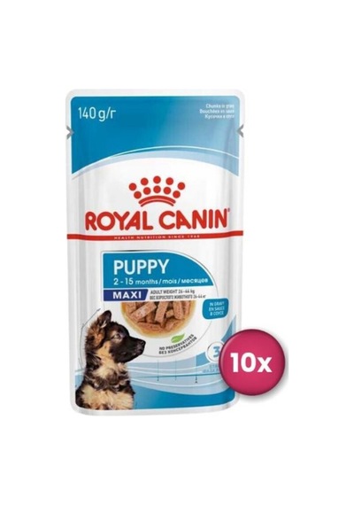 Royal Canin Maxi Puppy Büyük Irk Yavru Köpekler İçin Parça Etli Yaş Mama 140 Gr X 10 Adet