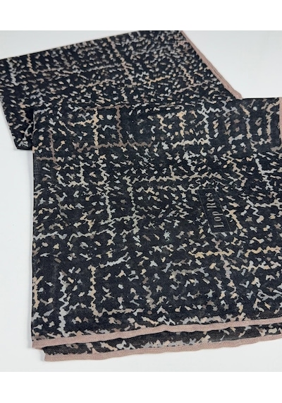 Lop Soft Pamuk Eşarp-06305 Vizon-siyah