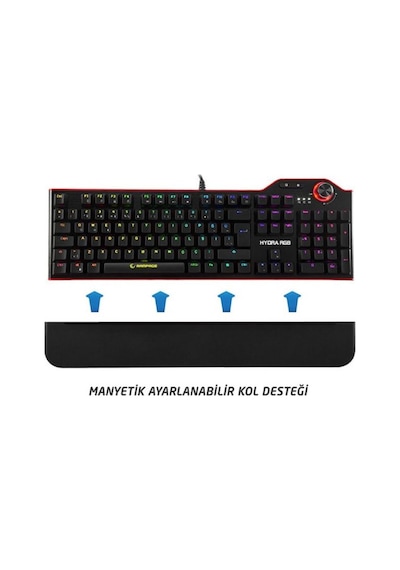 Rampage Hydra R6 Full Color RGB LED Red Switch Multimedya Mekanik Q Klavye