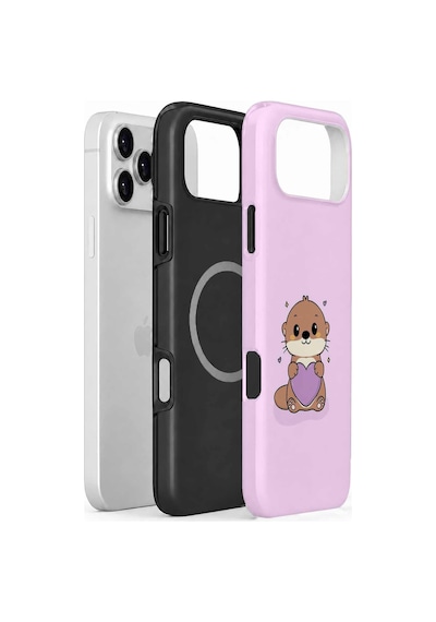 Velvoria Valestra Pembe Hamsterli Apple iPhone Uyumlu 17 Pro Magsafe Koruma Kılıfı Valestra Magline - Pembe Hamsterli
