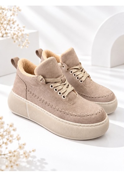 Dabab Shoes Nolen Kadın Vizon Bağcıklı Lüks Süet İçi Kürklü 4 Cm Kalın Taban Sneaker Spor Ayakkabı Dabab Shoes Nolen Kadın Vizon Bağcıklı Lüks Süet İçi Kürklü 4 Cm Kalın Taban Sneaker Spor Ayakkabı