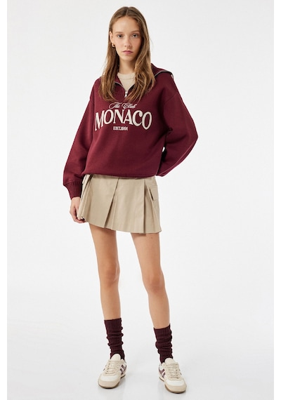 Koton Kadın Baskılı Sweatshirt Bordo