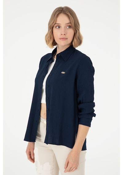 U.s. Polo Assn. Kadın Lacivert Gömlek Desenli 50297121-vr033 Lacivert