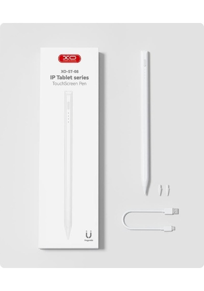 Apple Uyumlu iPad Manyetik Tablet Çizim Kalemi Eğim Sensörlü Ve Avuç İçi Reddetme Özellikli St-08 Kalem