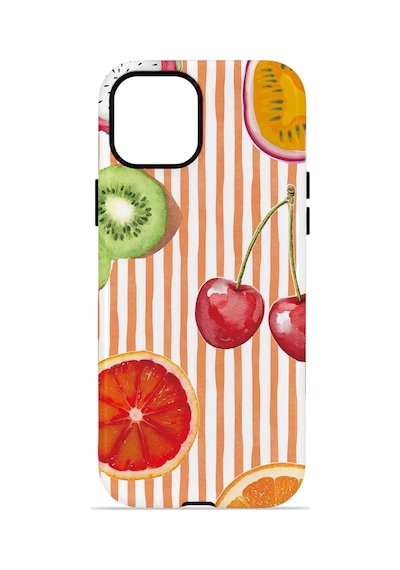 Apple iPhone Uyumlu 13 Vorian Çift Katmanlı Magsafe Kılıf Tutti Frutti Stripe