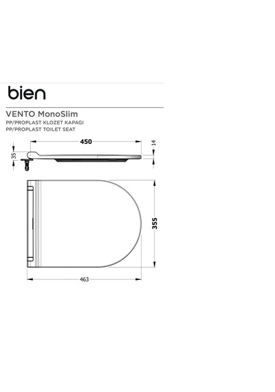 Vento Monoslim Yavaş Kapanan Proplast Klozet Kapağı