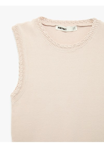 Koton Bisiklet Yaka Kolsuz Viskon Triko Bluz Pembe 7wak30016ht Gül