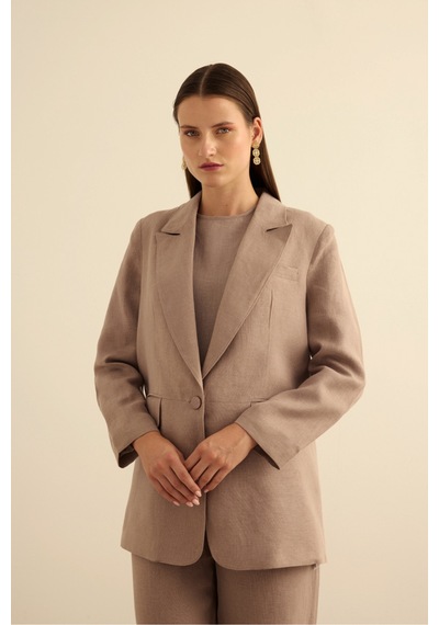 Aker Keten Ceket Vizon Vizon